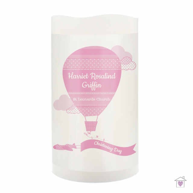 Personalised Up & Away Baby Girl Nightlight LED Candle - Image 6
