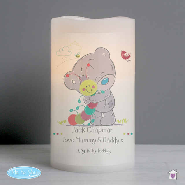 Personalised Tiny Tatty Teddy Cuddle Bug Nightlight LED Candle - Image 3