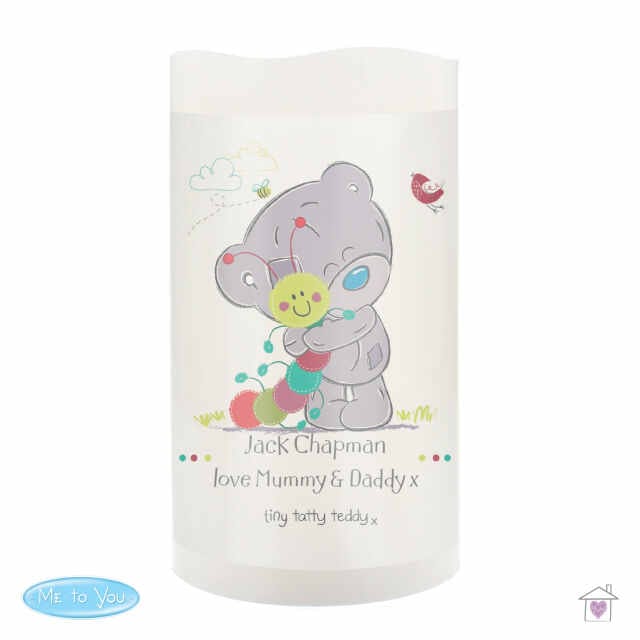 Personalised Tiny Tatty Teddy Cuddle Bug Nightlight LED Candle - Image 5