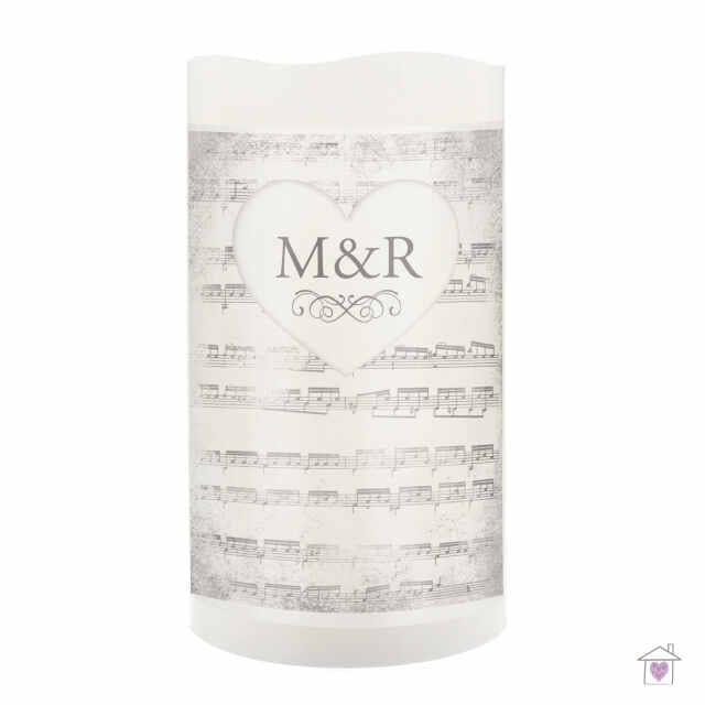 Personalised Vintage Music Manuscript LED Candle - Image 2