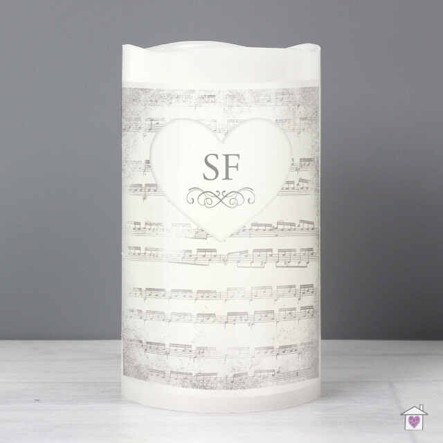 Personalised Vintage Music Manuscript LED Candle - Image 4