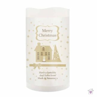 Personalised Festive Village LED Candle