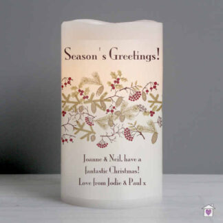 Personalised Floral LED Candle
