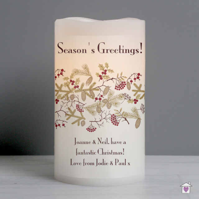 Personalised Floral LED Candle