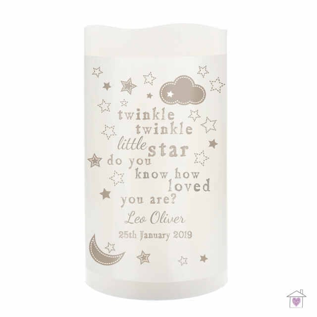 Personalised Twinkle Twinkle Nightlight LED Candle - Image 2