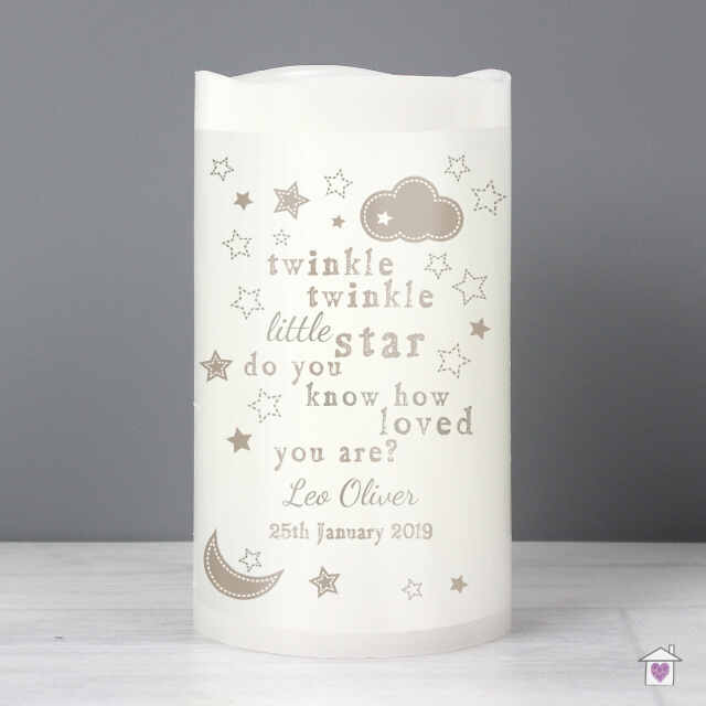 Personalised Twinkle Twinkle Nightlight LED Candle - Image 3