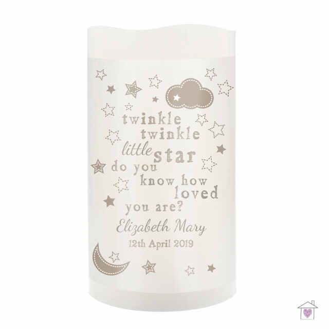 Personalised Twinkle Twinkle Nightlight LED Candle - Image 4
