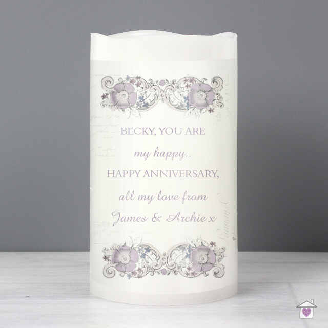 Personalised Floral Spiral LED Candle
