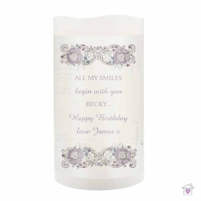 Personalised Floral Spiral LED Candle - Image 2