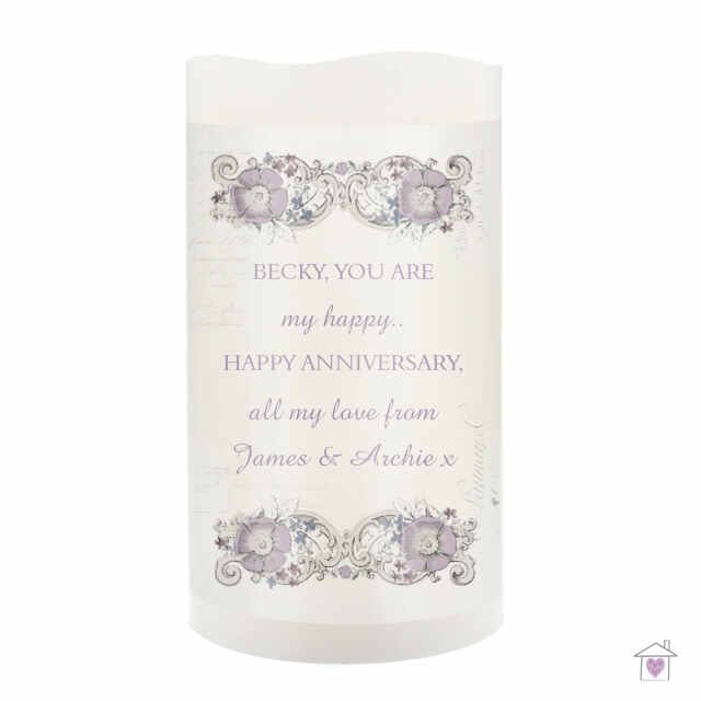 Personalised Floral Spiral LED Candle - Image 4