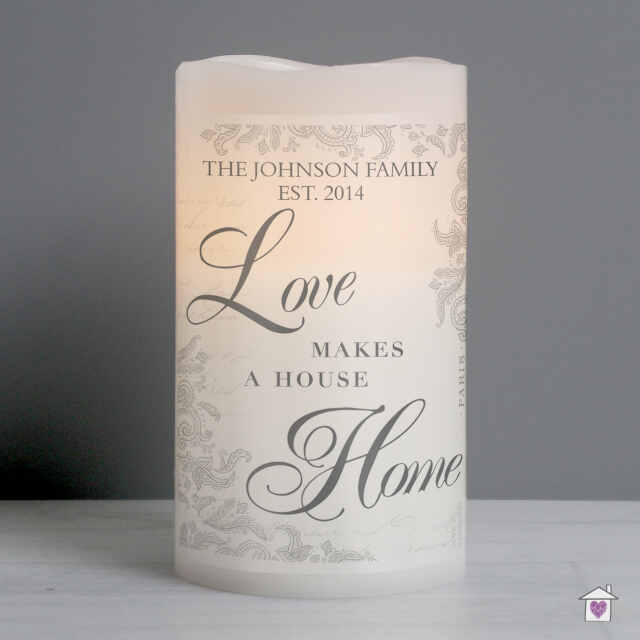 Personalised Love Makes a Home LED Candle - Image 3