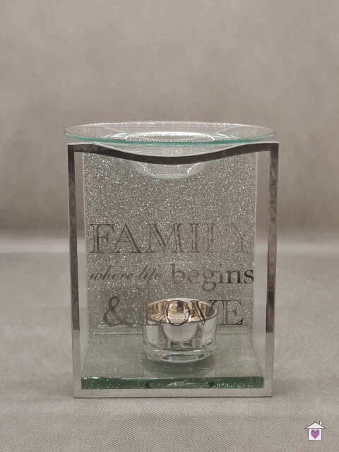 Silver Glitter Family Sentiments Oil Burner