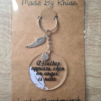 Feather Quote Handmade Keyring