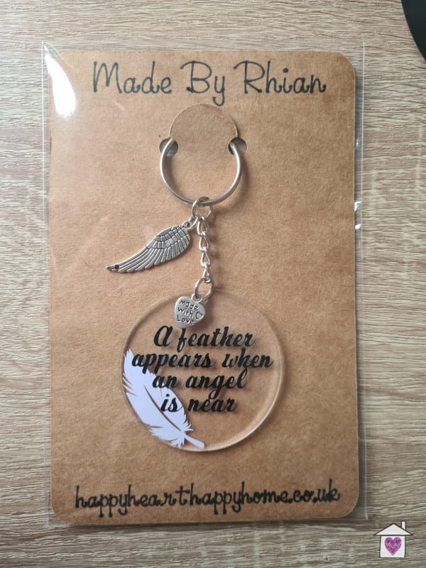 Feather Quote Handmade Keyring