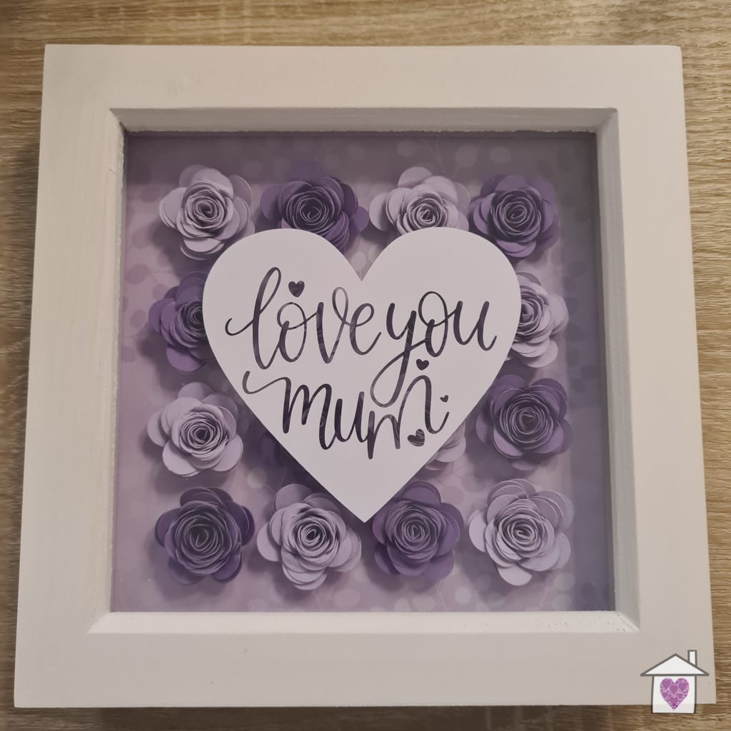 love you White Shadow Box Frame