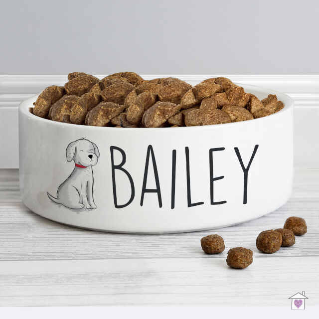 Personalised Scribble Dog 14cm Medium Pet Bowl - Image 3