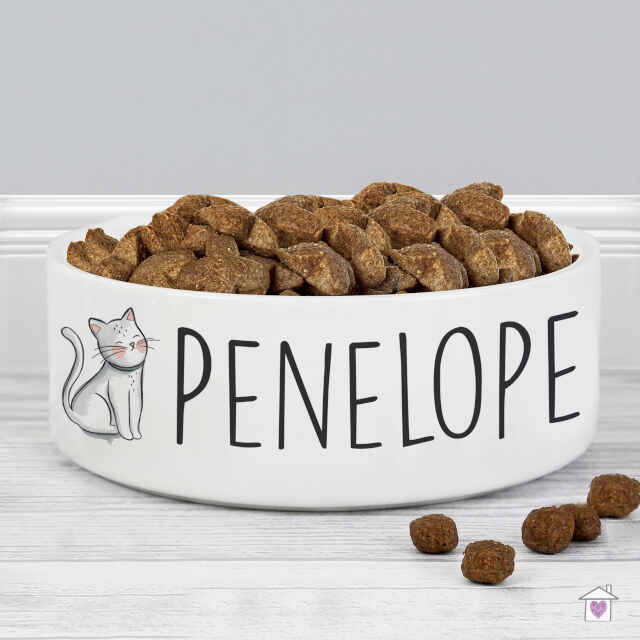 Personalised Scribble Cat 14cm Medium Pet Bowl - Image 4