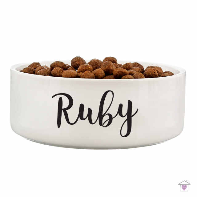 Personalised Any Name 14cm Medium White Pet Bowl - Image 2
