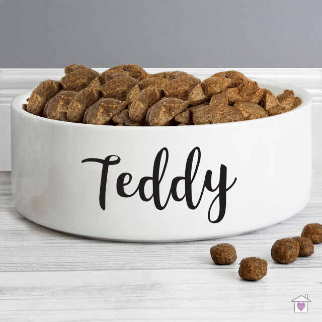 Personalised Any Name 14cm Medium White Pet Bowl - Image 3