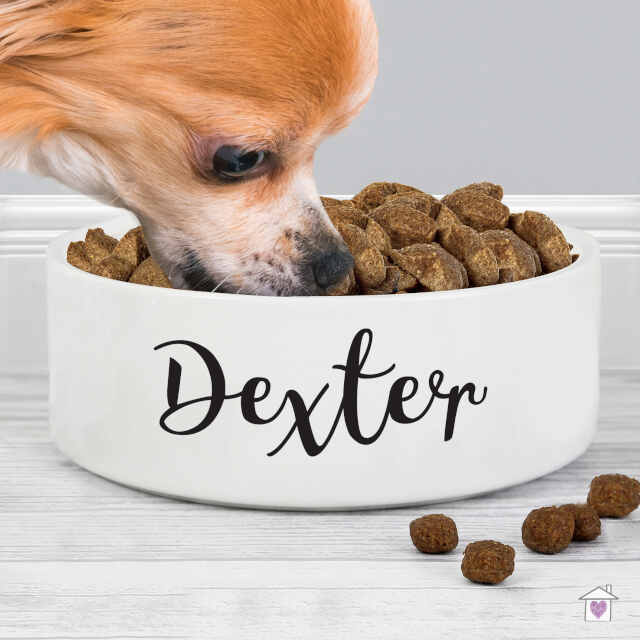 Personalised Any Name 14cm Medium White Pet Bowl - Image 4