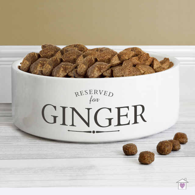 Personalised Reserved For 14cm Medium White Pet Bowl - Image 2