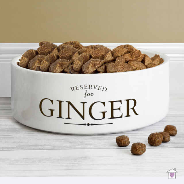 Personalised Reserved For 14cm Medium White Pet Bowl - Image 4
