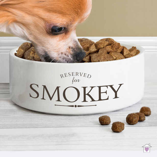 Personalised Reserved For 14cm Medium White Pet Bowl - Image 5