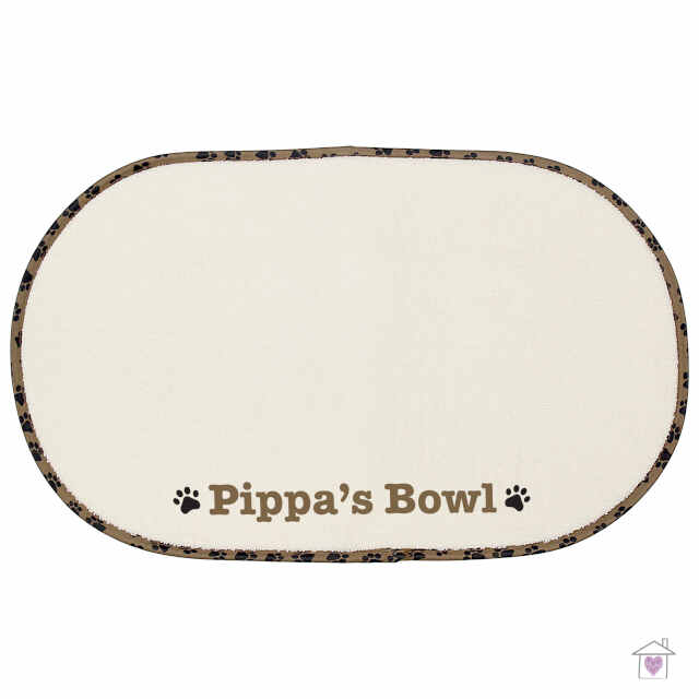 Personalised Brown Paw Print Pet Bowl Placemat - Image 3