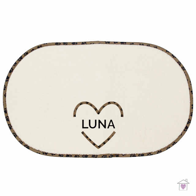 Personalised Love Heart Pet Bowl Placemat - Image 2