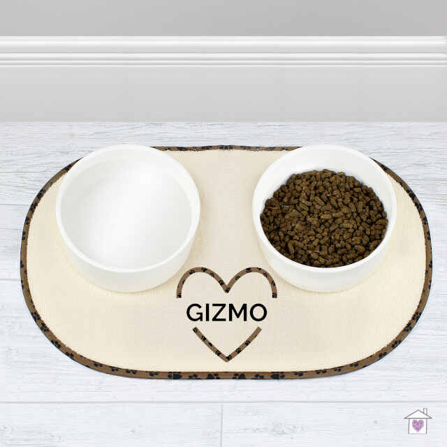 Personalised Love Heart Pet Bowl Placemat - Image 3