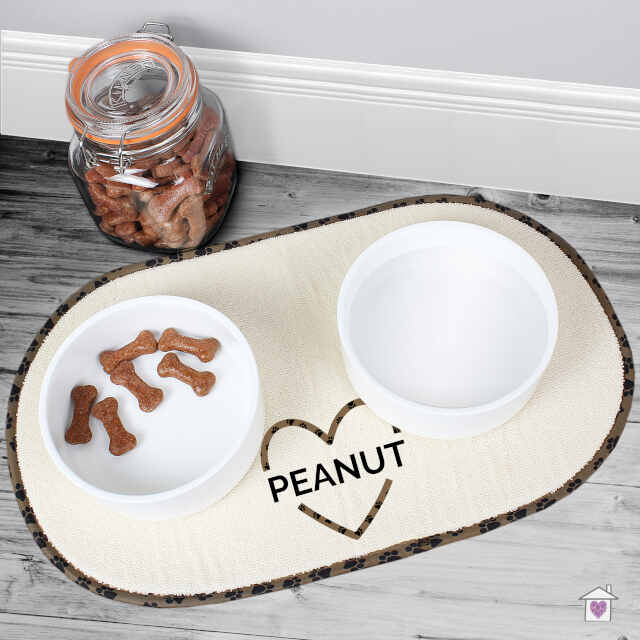 Personalised Love Heart Pet Bowl Placemat - Image 4