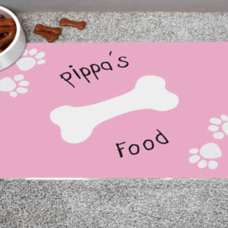 Personalised Pink Paw Print Dog Placemat