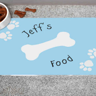 Personalised Blue Paw Print Dog Placemat