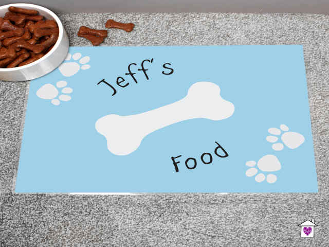 Personalised Blue Paw Print Dog Placemat