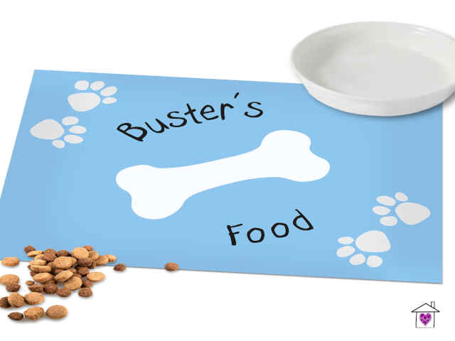 Personalised Blue Paw Print Dog Placemat - Image 2