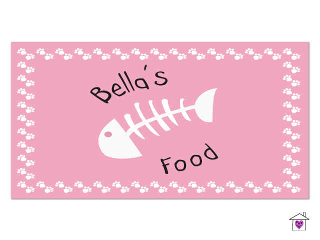 Personalised Pink Fish Bone Cat Placemat - Image 3