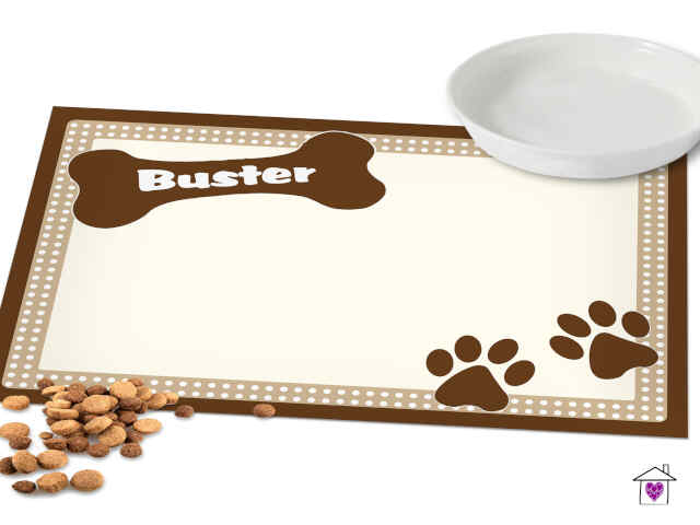 Personalised Brown Dotty Dog Placemat - Image 2