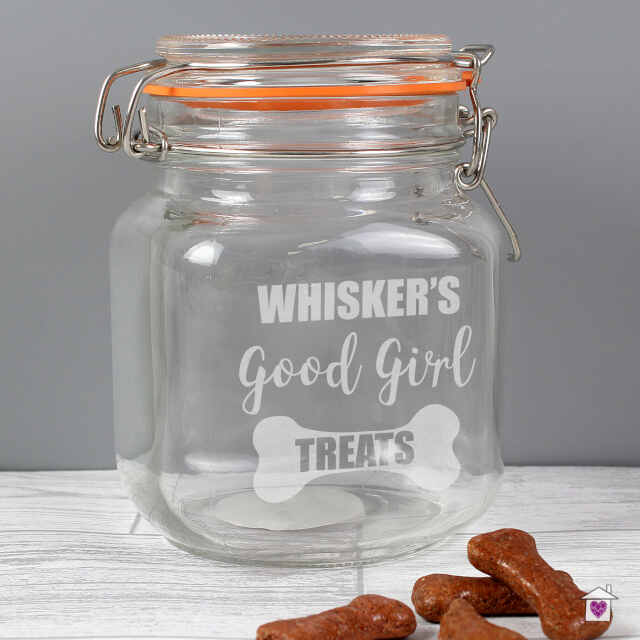 Personalised Good Girl Treats Glass Kilner Jar - Image 4