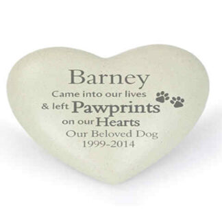 Personalised Pet Pawprints Heart Memorial