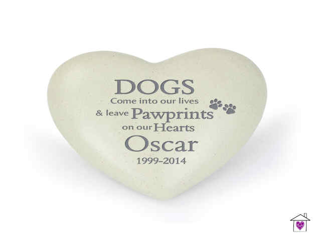 Personalised Dog Pawprints Heart Memorial - Image 2
