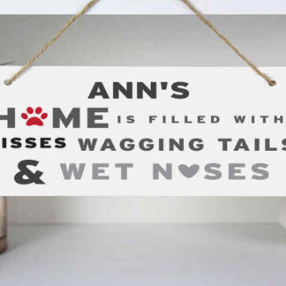 Personalised 'Wagging Tails' Dog Wooden Sign