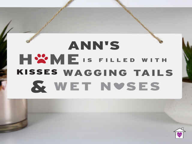 Personalised 'Wagging Tails' Dog Wooden Sign