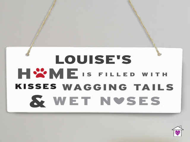 Personalised 'Wagging Tails' Dog Wooden Sign - Image 3