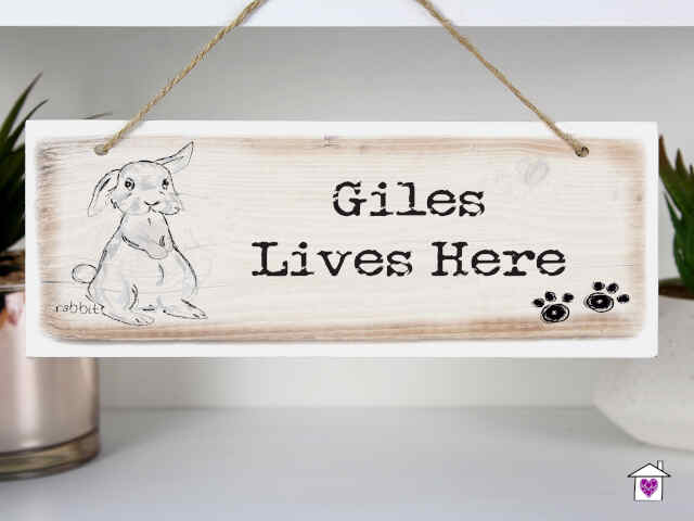 Personalised Rabbit Wooden Sign