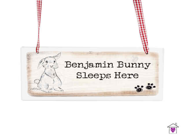 Personalised Rabbit Wooden Sign - Image 2