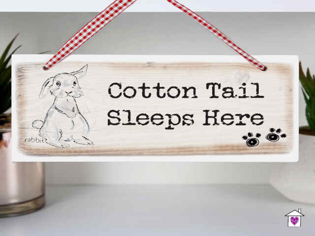 Personalised Rabbit Wooden Sign - Image 3