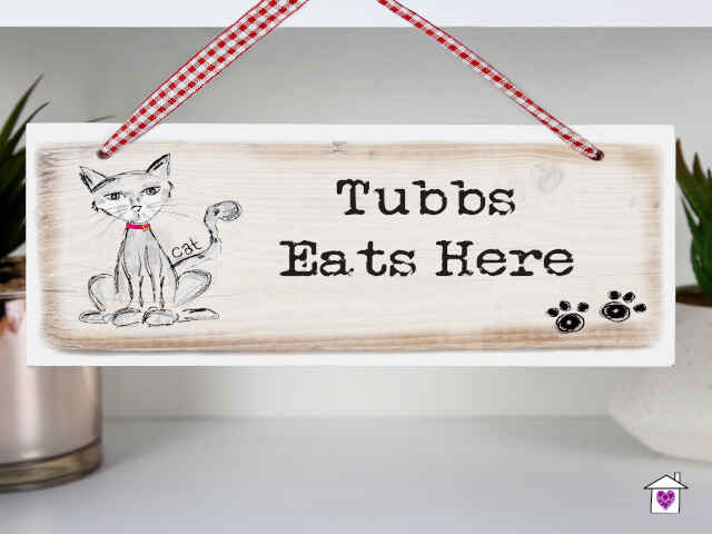 Personalised Cat Wooden Sign