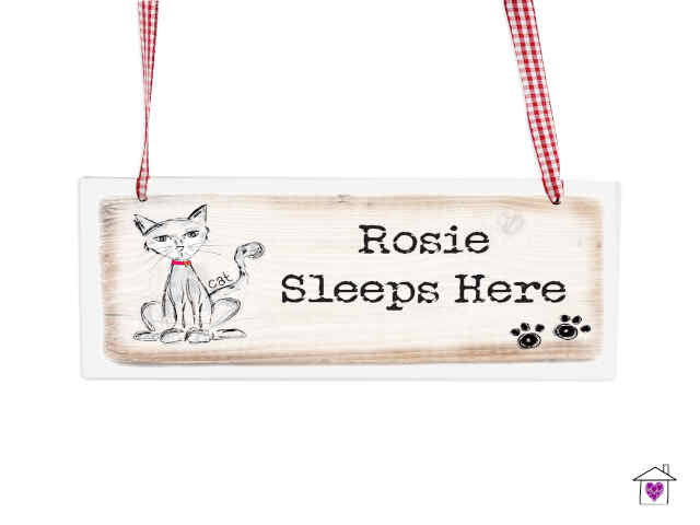 Personalised Cat Wooden Sign - Image 2