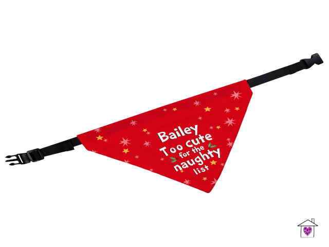 Personalised 'Too cute for the naughty list' Dog Bandana - Image 2