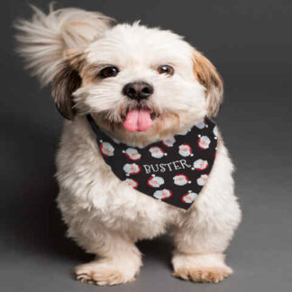 Personalised Santa Black Dog Bandana